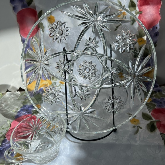 Vintage Anchor Hocking Early American Prescut Snack Set 8Pc Star of David NIB - Picture 3 of 8